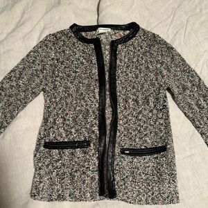 Club Monaco sweater blazer with leather trim